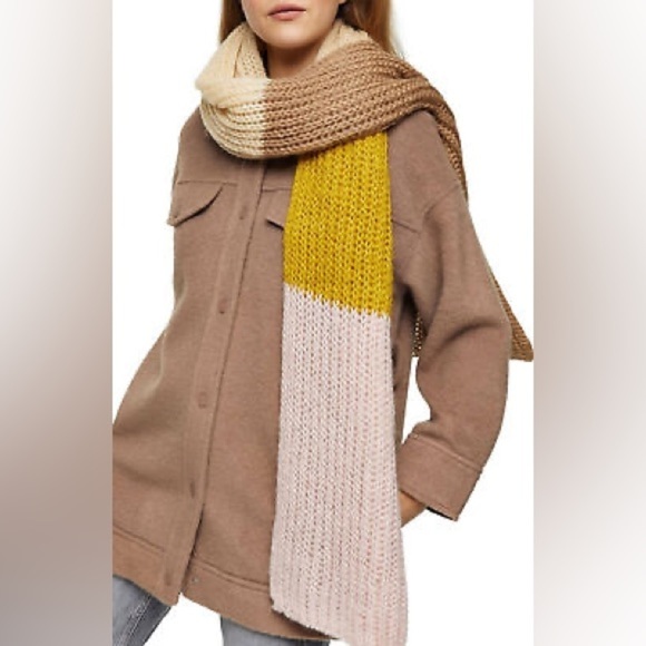 Topshop Women’s Knit Scarf Multicolor Colorblock Cottagecore Comfy - Picture 4 of 12
